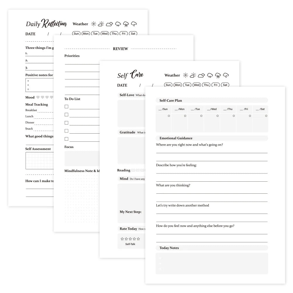 50 sheets Daily Self Care Journal