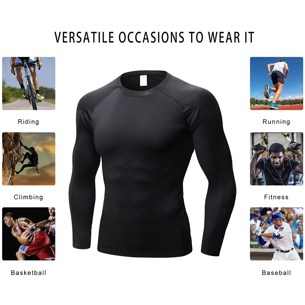 Mens Compression Shirt Long Sleeve