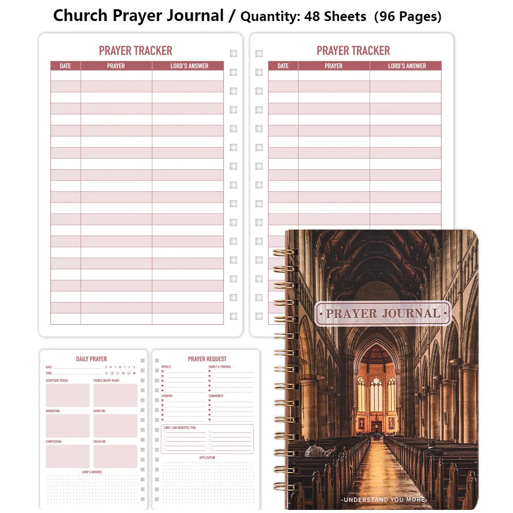 Hard Cover Spiral Bound Prayer Journal