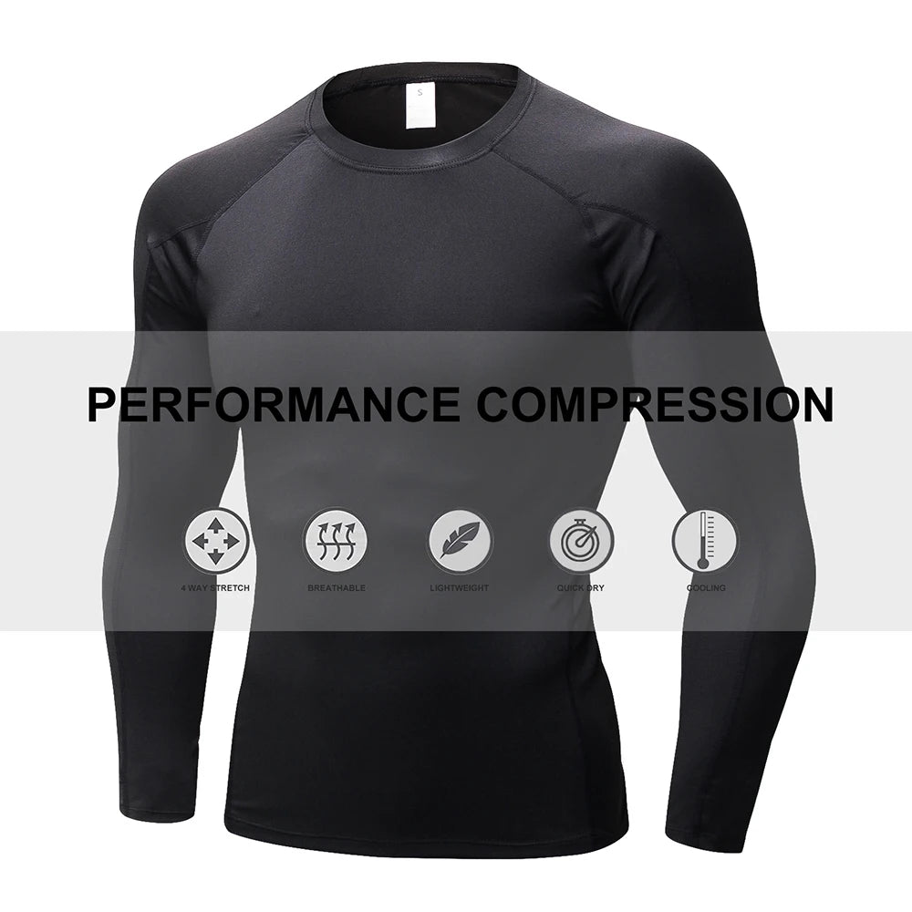 Mens Compression Shirt Long Sleeve