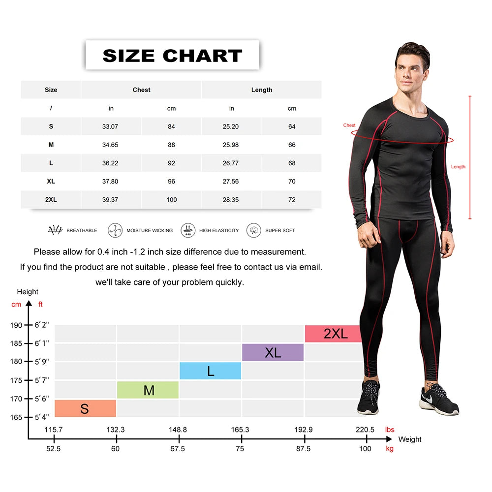 Mens Compression Shirt Long Sleeve
