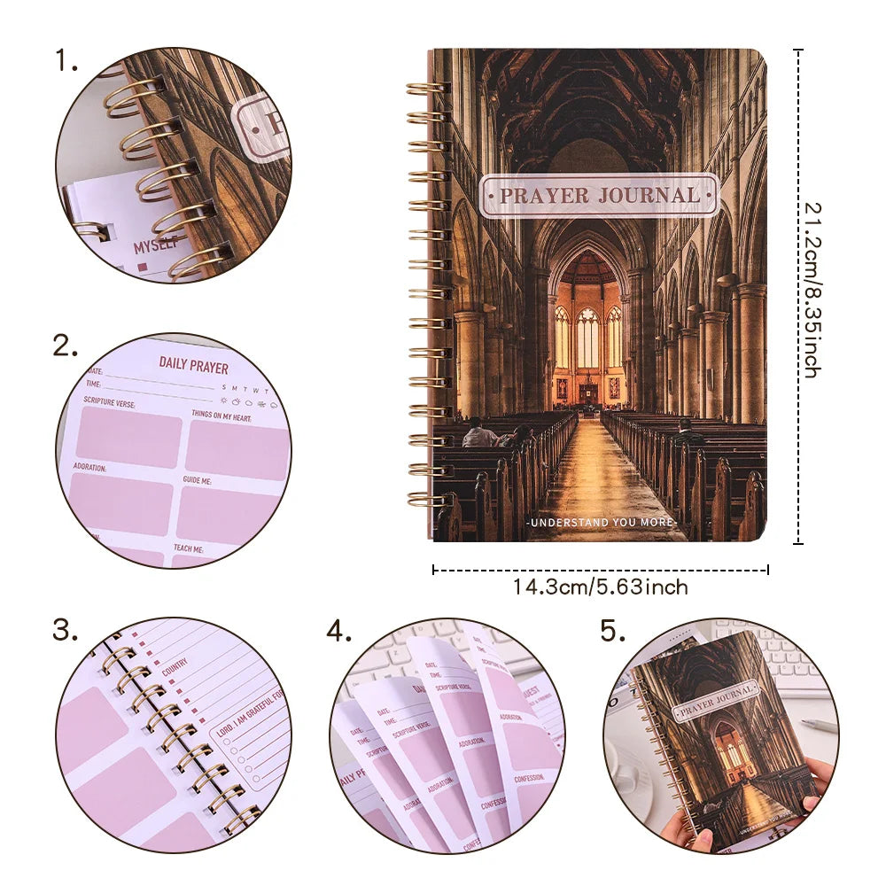 Hard Cover Spiral Bound Prayer Journal
